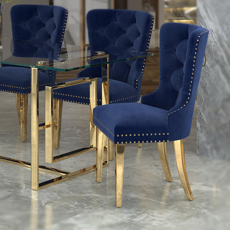 !nspire Mizal 202-629NAV Dining Chair - Navy and Gold IMAGE 2