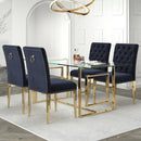 !nspire Eros/Azul 5 pc Dining Set in Gold with Black Chair IMAGE 1