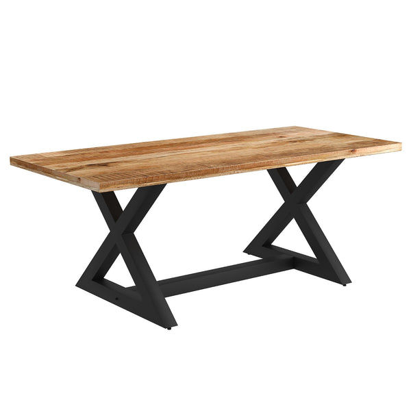 !nspire Zax 201-147NAT_BK Rectangular Dining Table - Natural and Black IMAGE 1