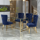 !nspire Eros/Mizal 5 pc Dining Set in Gold with Navy Chair IMAGE 1