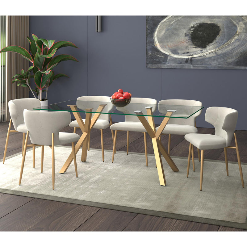 Worldwide Home Furnishings Stark/Akira 7 pc Dinette 207-535GL_673GRY IMAGE 1