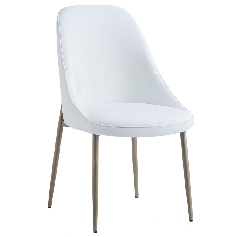 !nspire Cleo 202-636WT Dining Chair - White and Aged Gold IMAGE 1