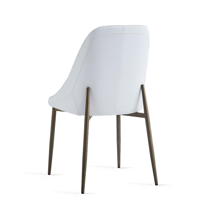 !nspire Cleo 202-636WT Dining Chair - White and Aged Gold IMAGE 3