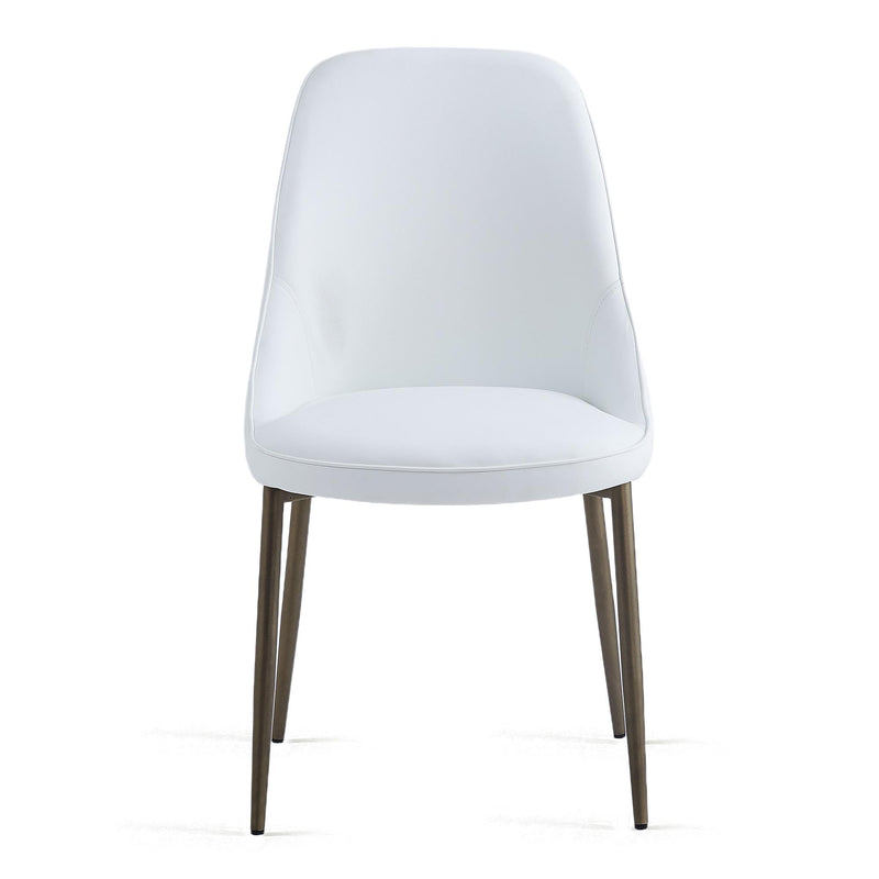 !nspire Cleo 202-636WT Dining Chair - White and Aged Gold IMAGE 5