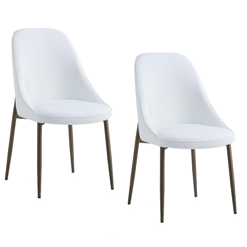 !nspire Cleo 202-636WT Dining Chair - White and Aged Gold IMAGE 7