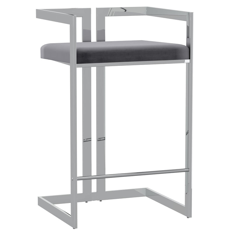 !nspire Cosmo 203-625GY_CH 26" Counter Stool - Grey and Silver IMAGE 1