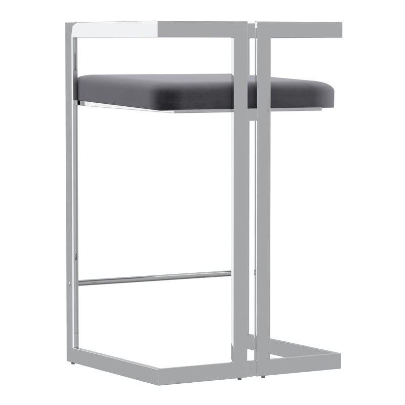 !nspire Cosmo 203-625GY_CH 26" Counter Stool - Grey and Silver IMAGE 3