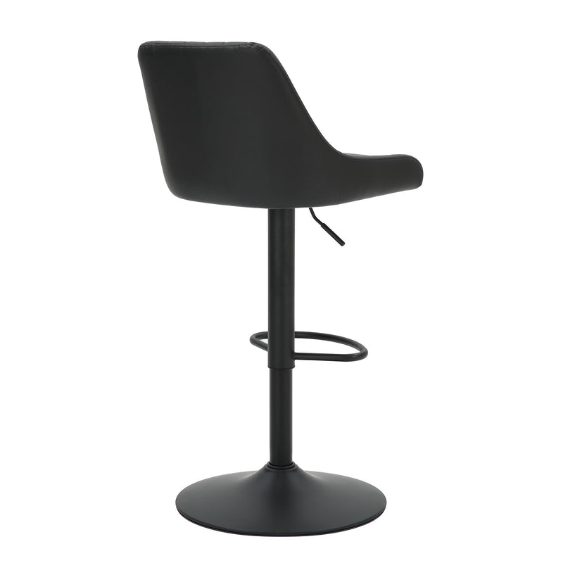 Worldwide Home Furnishings Kron 203-574PUBK Adjustable Height Air-Lift Swivel Stool - Black Faux Leather IMAGE 3