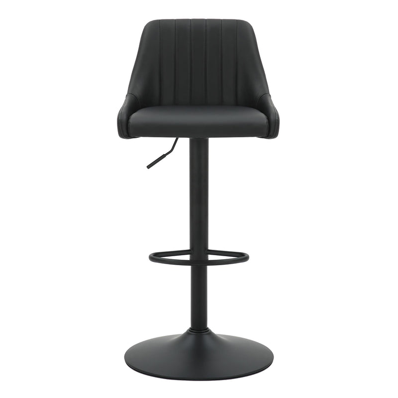 Worldwide Home Furnishings Kron 203-574PUBK Adjustable Height Air-Lift Swivel Stool - Black Faux Leather IMAGE 5