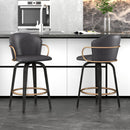 !nspire Lawson 203-634CH 26" Counter Stool with Swivel - Vintage Charcoal, Black and Aged Gold IMAGE 2