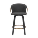 !nspire Lawson 203-634CH 26" Counter Stool with Swivel - Vintage Charcoal, Black and Aged Gold IMAGE 5