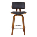 !nspire Zuni 203-581PUBK 26" Counter Stool with Swivel - Black Faux Leather and Walnut IMAGE 5