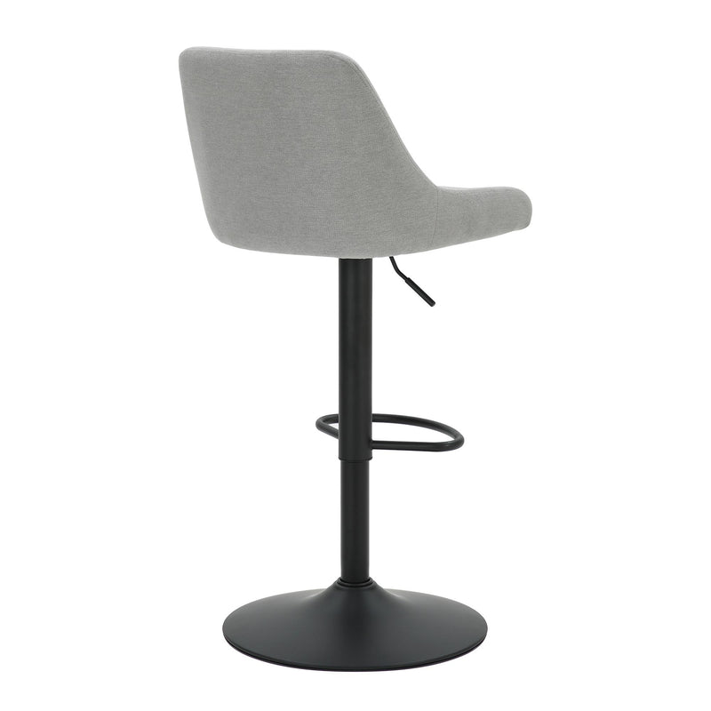 Worldwide Home Furnishings Kron 203-574GY Adjustable Height Air-Lift Swivel Stool - Grey Fabric IMAGE 3