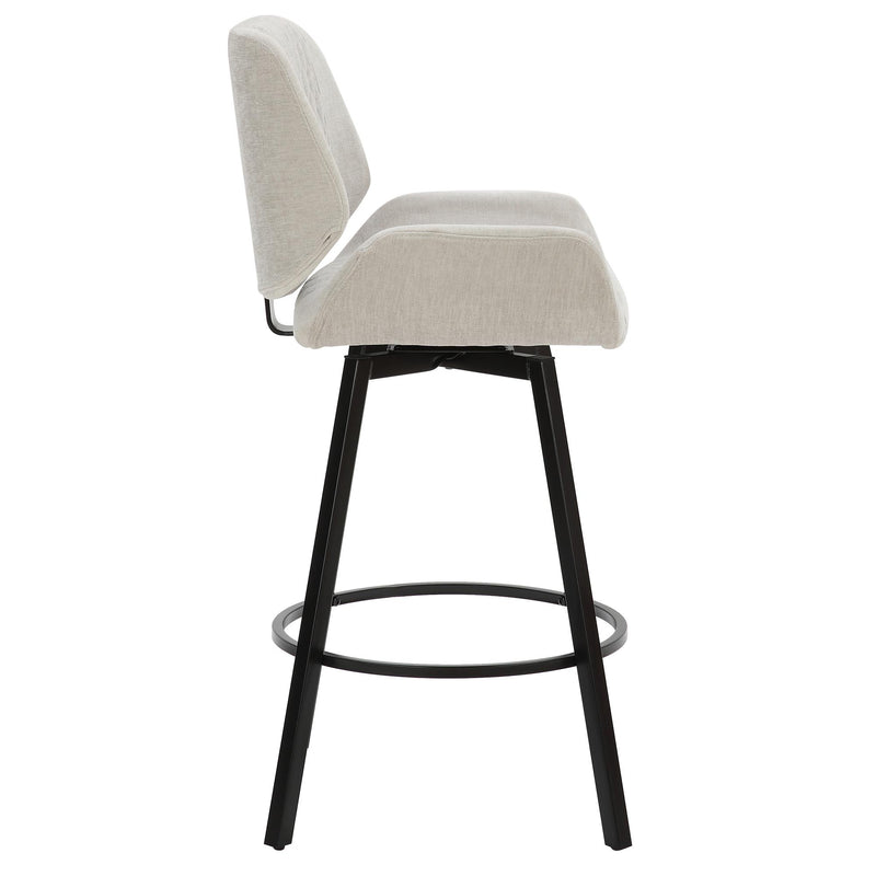 !nspire Fraser 203-667GY 26" Counter Stool with Swivel - Grey Fabric and Black IMAGE 4