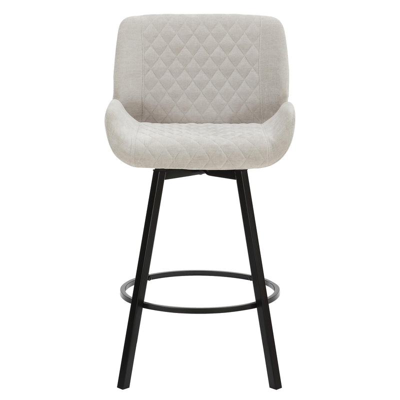 !nspire Fraser 203-667GY 26" Counter Stool with Swivel - Grey Fabric and Black IMAGE 5