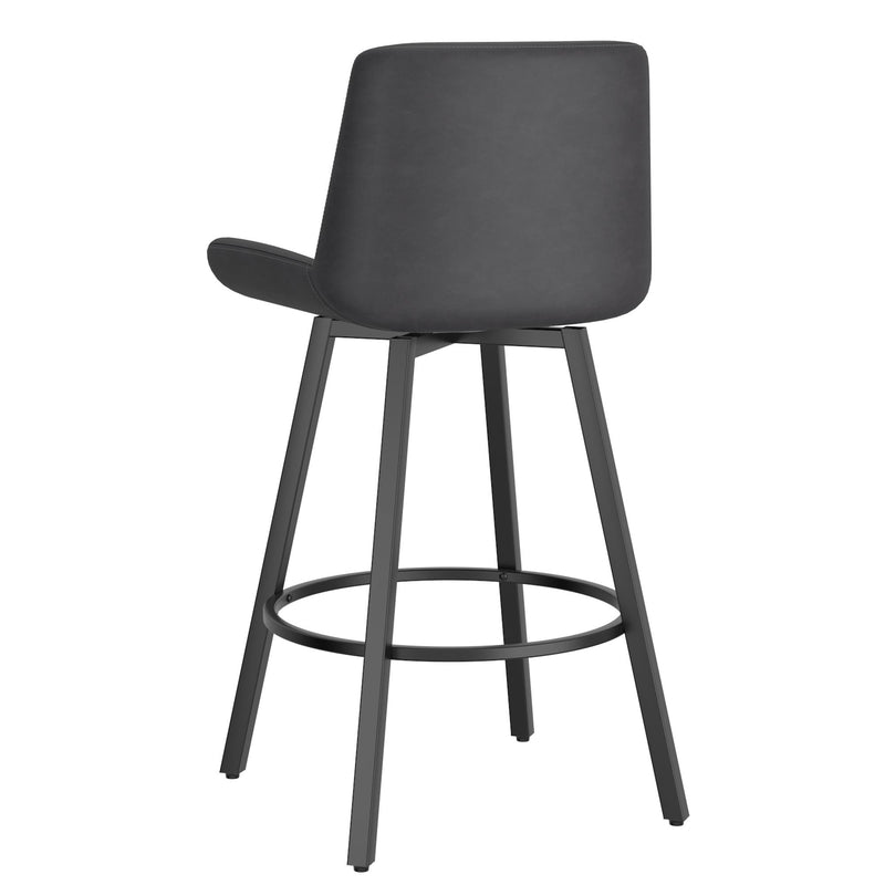 !nspire Fern 203-666PUCH 26" Counter Stool with Swivel - Vintage Charcoal Faux Leather and Black IMAGE 3