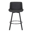 !nspire Fern 203-666PUCH 26" Counter Stool with Swivel - Vintage Charcoal Faux Leather and Black IMAGE 5