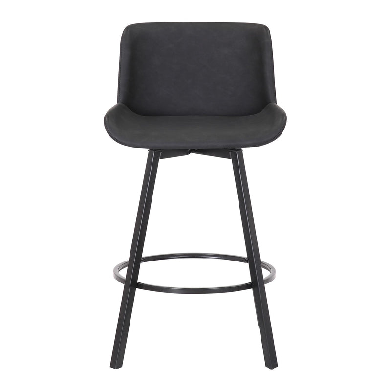 !nspire Fern 203-666PUCH 26" Counter Stool with Swivel - Vintage Charcoal Faux Leather and Black IMAGE 5