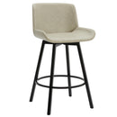 !nspire Fern 203-666PUIV 26" Counter Stool with Swivel - Vintage Ivory Faux Leather and Black IMAGE 1