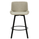 !nspire Fern 203-666PUIV 26" Counter Stool with Swivel - Vintage Ivory Faux Leather and Black IMAGE 5