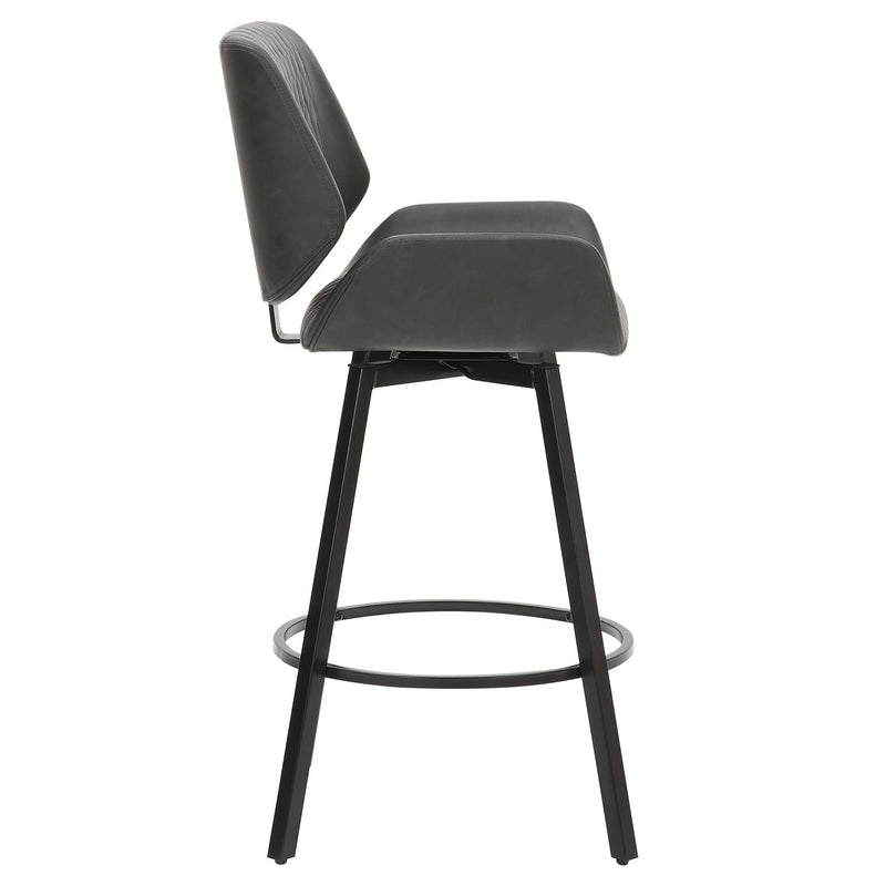 !nspire Fraser 203-667PUCH 26" Counter Stool with Swivel - Vintage Charcoal Faux Leather and Black IMAGE 4