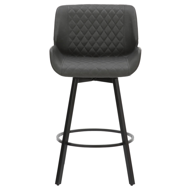 !nspire Fraser 203-667PUCH 26" Counter Stool with Swivel - Vintage Charcoal Faux Leather and Black IMAGE 5