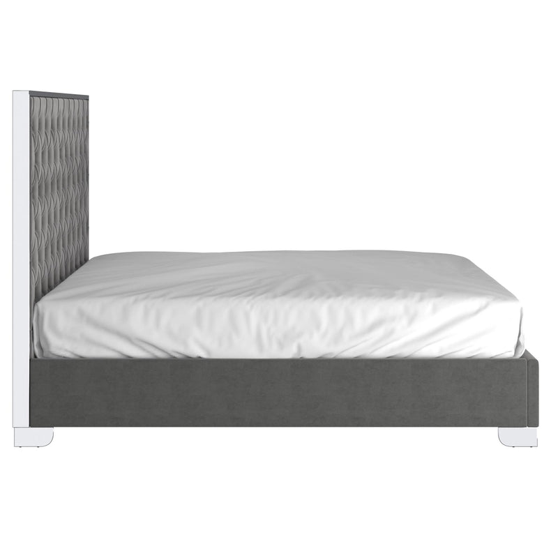 !nspire Lucille 101-596K-GY_CH 78" King Bed - Grey and Silver IMAGE 3