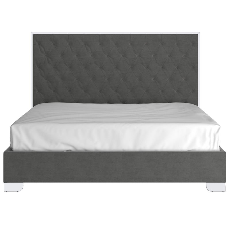 !nspire Lucille 101-596K-GY_CH 78" King Bed - Grey and Silver IMAGE 4