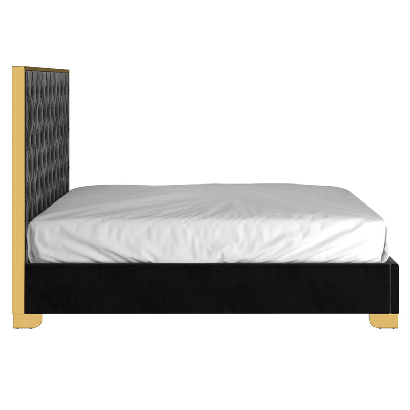 !nspire Lucille 101-596K-BK_GL 78" King Bed - Black and Gold IMAGE 3