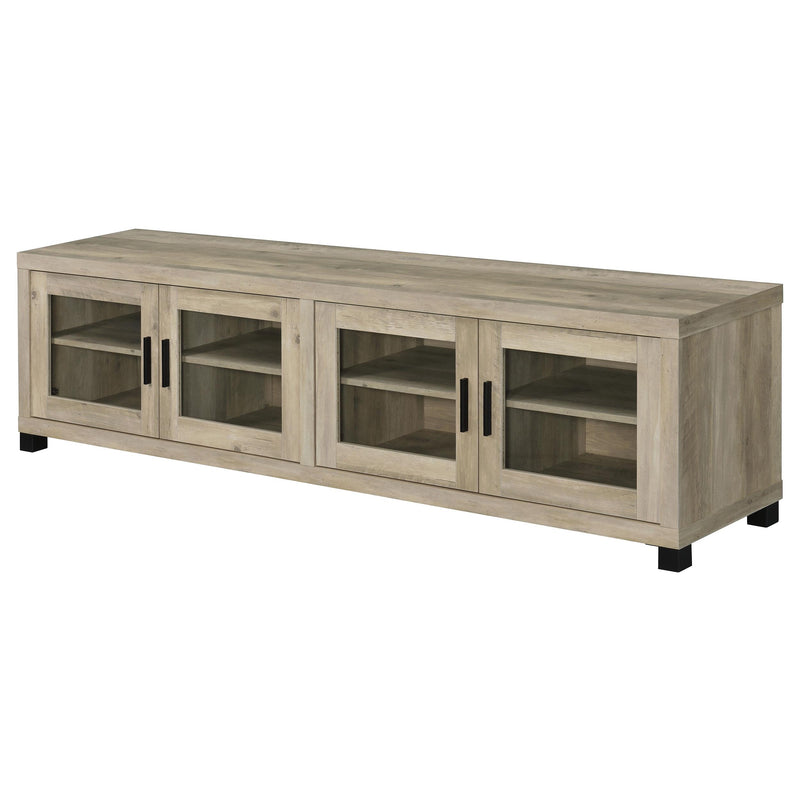 Coaster Furniture Sachin 736283 4-door Engineered Wood 79" TV Stand - Distressed Pine IMAGE 4