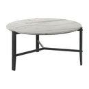  Coaster Furniture Tandi 753538 Round Faux Marble Coffee Table - White and Black IMAGE 1