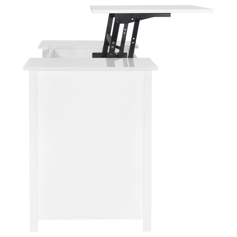 Coaster Furniture Dylan 801573 60-inch 4-Drawer Lift Top Office Desk - White High Gloss IMAGE 9