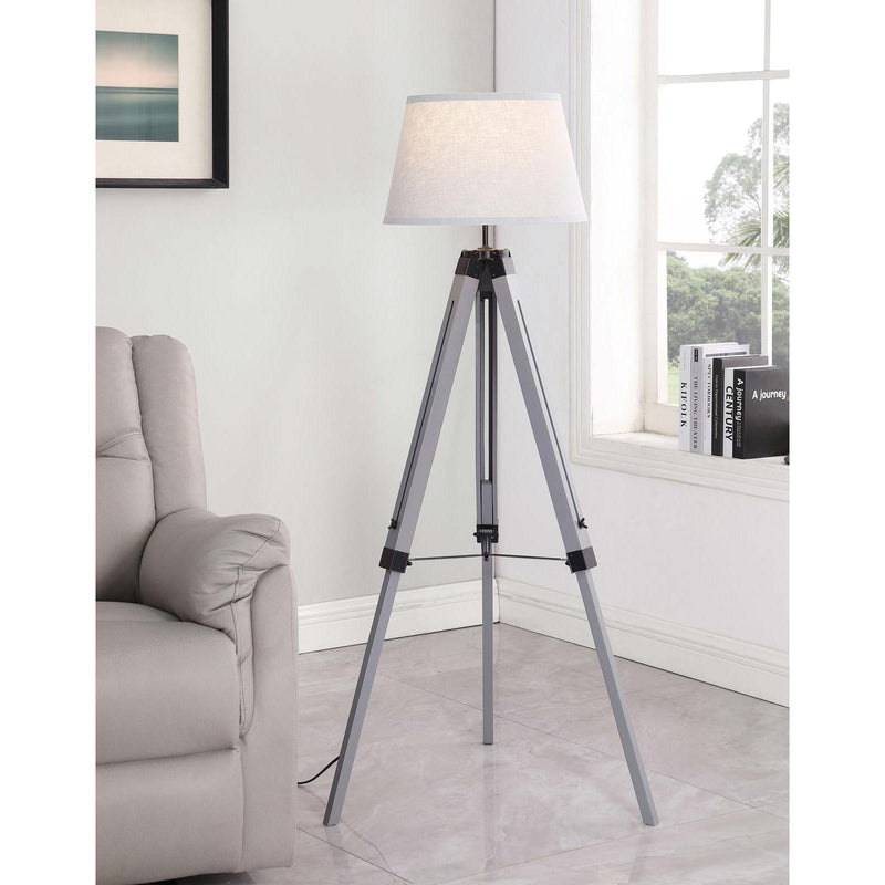  Coaster Furniture Dayton 920212 56-inch Empire Shade Metal Tripod Floor Lamp - Grey IMAGE 2
