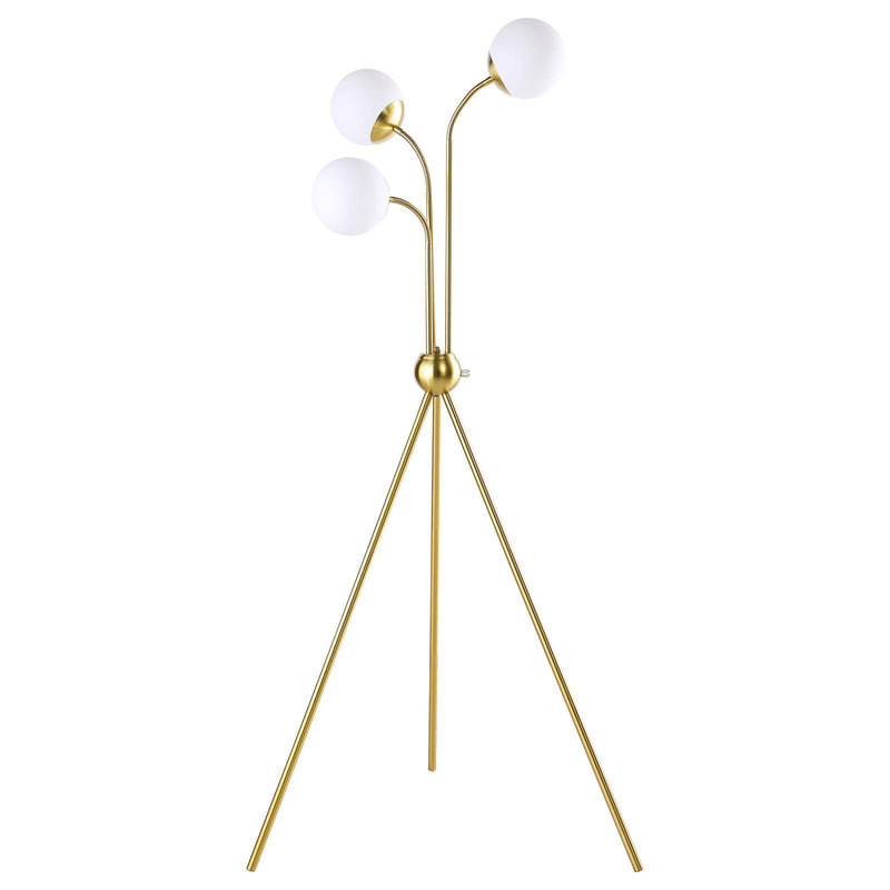 Coaster Furniture Miley 920293 66-inch Spherical Bulb Tripod Tree Floor Lamp - Gold IMAGE 3