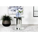  Coaster Furniture Dorielle 936125 Round Mirrored Acrylic Crystal Side Table - Silver IMAGE 2