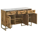  Coaster Furniture Keaton 951138 3-door Marble Top Herringbone Accent Cabinet - Natural IMAGE 2