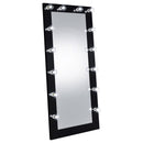  Coaster Furniture Zayan 969557 32 x 71 Inch Floor Mirror LED Lighting - Black Gloss IMAGE 3