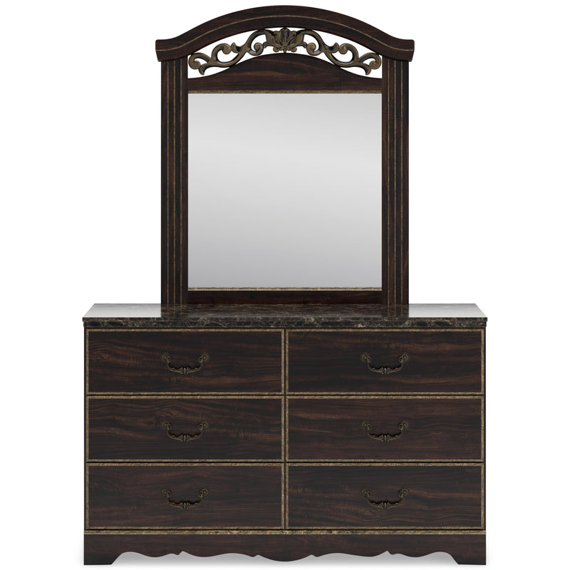 Signature Design by Ashley Glosmount 6-Drawer Dresser with Mirror B1055-231/B1055-36 IMAGE 3