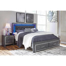 Signature Design by Ashley Lodanna B214B13 King Panel Bed with 2 Storage Drawers IMAGE 2