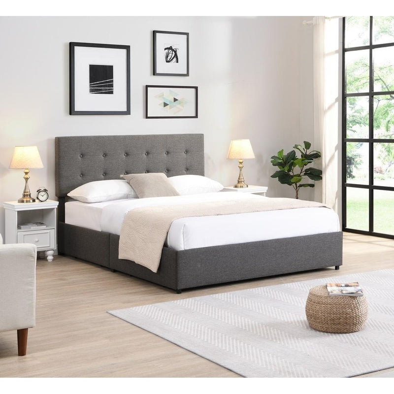 IFDC Queen Upholstered Platform Bed with Storage IF 5693 - 60 IMAGE 1