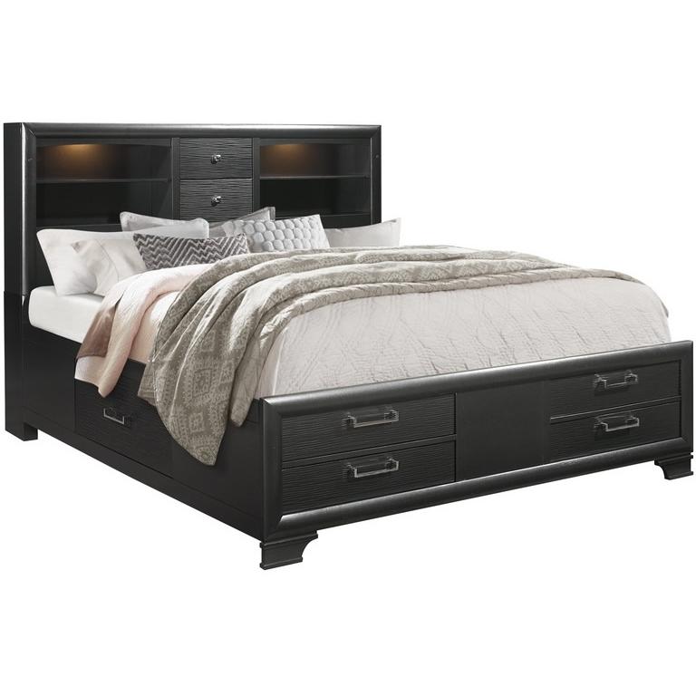 IFDC Ava Queen Platform Bed with Storage Ava 60" Queen Platform Bed - Jordyn Grey IMAGE 1