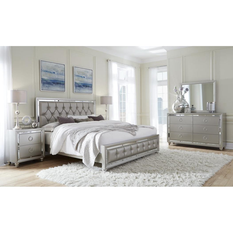 IFDC Luna Queen Upholstered Panel Bed Luna 60" Queen Bed IMAGE 2