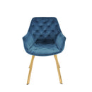  Mazin Furniture Ayami 1322G-BU Arm Chair, Blue Velvet with Gold Legs IMAGE 1