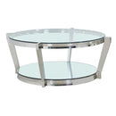  Mazin Furniture Paola 6873-30 Round Coffee Table with Glass Top IMAGE 1