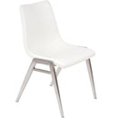  Furnishings' Mate Moon DC 006 Dining Chair - White/Stainless Steel IMAGE 1