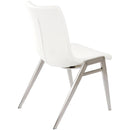  Furnishings' Mate Moon DC 006 Dining Chair - White/Stainless Steel IMAGE 3
