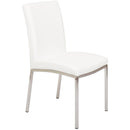  Furnishings' Mate Sid DC 066 Dining Chair - White/Brushed Stainless Steel IMAGE 1