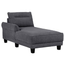  Coaster Furniture Caspian 509540 Upholstered Curved Arm Chaise Sectional Sofa - Grey IMAGE 2