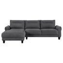  Coaster Furniture Caspian 509540 Upholstered Curved Arm Chaise Sectional Sofa - Grey IMAGE 4