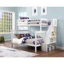 IFDC B-1852 Twin/Full Bunk Bed - White IMAGE 1